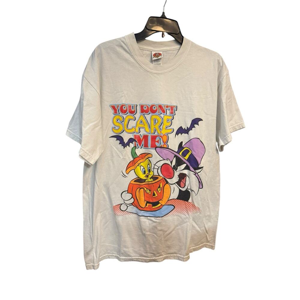 Vintage Looney Tunes You Don’t Scare Me Tweety Sylvester Halloween T Shirt Large